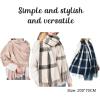 imageFURTALK Winter Scarf for Women Shawl Cashmere Feel Tassel Plaid Large Oversized Scarves WrapsNavy Blue