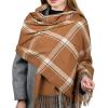 imageFURTALK Winter Scarf for Women Shawl Cashmere Feel Tassel Plaid Large Oversized Scarves WrapsPbrown