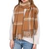 imageFURTALK Winter Scarf for Women Shawl Cashmere Feel Tassel Plaid Large Oversized Scarves WrapsPbrown