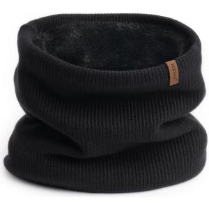 imageFURTALK Winter Neck Warmer Men Ski Neck Gaiter Scarf For Men Women Thick Warm Fleece Windproof ScarvesBlack