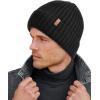 imageFURTALK Beanie for Men Women Thick Winter Unisex Cuffed Beanie Knit Hats Soft Warm Ski HatsBlackdark Mixgrey