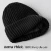 imageFURTALK Beanie for Men Women Thick Winter Unisex Cuffed Beanie Knit Hats Soft Warm Ski HatsBlackdark Mixgrey