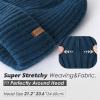 imageFURTALK Beanie for Men Women Thick Winter Unisex Cuffed Beanie Knit Hats Soft Warm Ski HatsNavy Blue