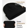 imageFURTALK Mens Beanie Fleece Lined Winter Hats Double Layered Stylish Knited Cuffed Plain HatBlack