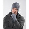 imageFURTALK Mens Winter Knit Beanie with Earflap Neck Warmer and Gloves Set Warm Fleece Lined Skull CapGrey
