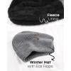 imageFURTALK Mens Winter Knit Beanie with Earflap Neck Warmer and Gloves Set Warm Fleece Lined Skull CapGrey