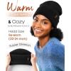 imageFURTALK Satin Lined Beanie for Women Men Knit Beanie Hat Acrylic Winter Hats Warm Slouchy Skull CapBlack