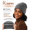 imageFURTALK Satin Lined Beanie for Women Men Knit Beanie Hat Acrylic Winter Hats Warm Slouchy Skull CapDark Grey