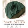 imageFURTALK Satin Lined Beanie for Women Men Knit Beanie Hat Acrylic Winter Hats Warm Slouchy Skull CapGreen