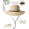 imageFURTALK Womens Wide Brim Sun Hat with Wind Lanyard UPF Summer Straw Sun Hats for WomenAbmixed Beige