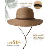 imageFURTALK Womens Wide Brim Sun Hat with Wind Lanyard UPF Summer Straw Sun Hats for WomenAcbrown