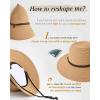 imageFURTALK Womens Wide Brim Sun Hat with Wind Lanyard UPF Summer Straw Sun Hats for WomenAdbeige