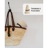 imageFURTALK Womens Wide Brim Sun Hat with Wind Lanyard UPF Summer Straw Sun Hats for WomenCream White