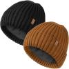 imageFURTALK Beanie for Men Women Thick Winter Unisex Cuffed Beanie Knit Hats Soft Warm Ski HatsBlackbrown