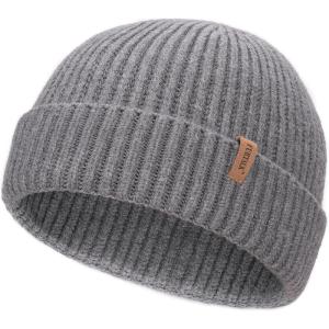 imageFURTALK Fisherman Beanie for Men Women Sytlish Short Cuff Knittet Watch Cap Winter HatsGrey