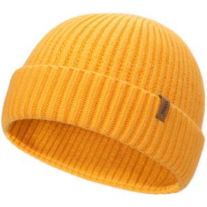 imageFURTALK Fisherman Beanie for Men Women Sytlish Short Cuff Knittet Watch Cap Winter HatsYellow