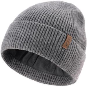 imageFURTALK Winter Hats for Men Women Fleece Lined Beanie Warm Cuffed Outdoor Skull CapMixed Dark Grey