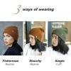 imageFURTALK Beanie Hats for Women Men Winter Hats Womens Knitted Slouchy Beanies Cuffed Skull Cap Warm Ski HatPine Green