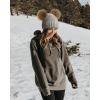 imageFURTALK Fleece Lined Cute Winter Beanie Hats for Women Girls Warm Knit Hats with Double Faux Fur Pom PomsLight Greyfleece Lining