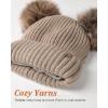 imageFURTALK Fleece Lined Cute Winter Beanie Hats for Women Girls Warm Knit Hats with Double Faux Fur Pom PomsSmoke Greyfleece Lining