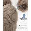imageFURTALK Fleece Lined Cute Winter Beanie Hats for Women Girls Warm Knit Hats with Double Faux Fur Pom PomsSmoke Greyfleece Lining