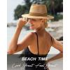 imageFURTALK Panama Hat Sun Hats for Women Men Wide Brim Fedora Straw Beach Hat UV UPF 80Blackbrown Ribbon