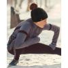 imageFURTALK Ponytail Beanies for Women Messy Bun Winter Hat with Tail Hole Warm Lined Knit Skull Beanie Outdoor Runner CapBlack