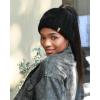 imageFURTALK Ponytail Beanies for Women Messy Bun Winter Hat with Tail Hole Warm Lined Knit Skull Beanie Outdoor Runner CapBlack