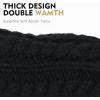 imageFURTALK Ponytail Beanies for Women Messy Bun Winter Hat with Tail Hole Warm Lined Knit Skull Beanie Outdoor Runner CapBlack