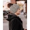 imageFURTALK Ponytail Beanies for Women Messy Bun Winter Hat with Tail Hole Warm Lined Knit Skull Beanie Outdoor Runner CapGrey