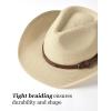 imageFURTALK Straw Cowboy Sun Hats for Women Men Western Cowgirl Hats with Wind Lanyard UPF 80 Beach HatBeige