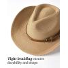 imageFURTALK Straw Cowboy Sun Hats for Women Men Western Cowgirl Hats with Wind Lanyard UPF 80 Beach HatKhaki