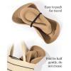 imageFURTALK Straw Cowboy Sun Hats for Women Men Western Cowgirl Hats with Wind Lanyard UPF 80 Beach HatKhaki
