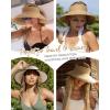 imageFURTALK Straw Sun Visor Hats for Women UPF 80 Wide Brim Pontytail Summer Beach HatsKhakibeige With Black