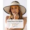 imageFURTALK Straw Sun Visor Hats for Women UPF 80 Wide Brim Pontytail Summer Beach HatsKhakibeige With Black