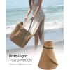 imageFURTALK Straw Sun Visor Hats for Women UPF 80 Wide Brim Pontytail Summer Beach HatsKhakibeige With Black