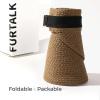 imageFURTALK Sun Visor Hats for Women Wide Brim Straw Visors Womens Foldable Beach Visors Summer Packable Ponytail Beach HatBrown