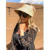 imageFURTALK Sun Visor Hats for Women Wide Brim Straw Visors Womens Foldable Beach Visors Summer Packable Ponytail Beach HatKhaki