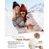 imageFURTALK Winter Beanie Knit Hat for Women Warm Fleece Lined with Faux Fur Pom Poms Womens Thick Ski Hats Knitted Skull CapBeige