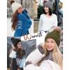 imageFURTALK Winter Beanie Knit Hat for Women Warm Fleece Lined with Faux Fur Pom Poms Womens Thick Ski Hats Knitted Skull CapBeige