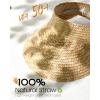 imageFURTALK Womens Straw Sun Visor Hats Wide Brim UV Protection Summer Beach Hat Roll Up Ponytail Travel Sun HatKhaki