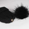 imageFURTALK Womens Winter Beanie Hat Fleece Lined Faux Fur Pom Pom Knitted Warm Beanie for Women02black