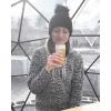 imageFURTALK Womens Winter Beanie Hat Fleece Lined Faux Fur Pom Pom Knitted Warm Beanie for Women02black