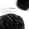 imageFURTALK Womens Winter Beanie Hat Fleece Lined Faux Fur Pom Pom Knitted Warm Beanie for Women13black Gray