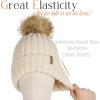imageFURTALK Womens Winter Beanie Hat Fleece Lined Faux Fur Pom Pom Knitted Warm Beanie for WomenBeige