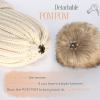 imageFURTALK Womens Winter Beanie Hat Fleece Lined Faux Fur Pom Pom Knitted Warm Beanie for WomenBeige