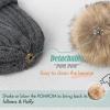 imageFURTALK Womens Winter Beanie Hat Satin Lined Faux Fur Pom Pom Beanies Hat for Women Winter Warm Knit HatsDark Grey