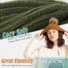 imageFURTALK Womens Winter Beanie Hat Satin Lined Faux Fur Pom Pom Beanies Hat for Women Winter Warm Knit HatsGreen