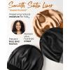 imageFURTALK Womens Winter Warm Satin Lined Beanie Hats Silk Lining Unisex Knit Slouchy CapsCaramelblackdark Grey