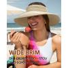 imageWomens Sun Visor Hats Wide Brim Straw Beach Hat UV Protection Ponytail Packable Beach Vacation EssentialsBeige